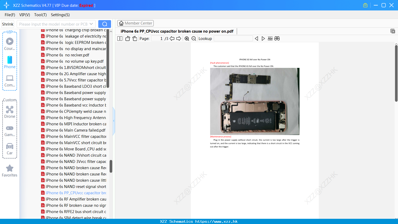 IPhone 6s PP_CPUvcc Capacitor Broken Cause No Power On